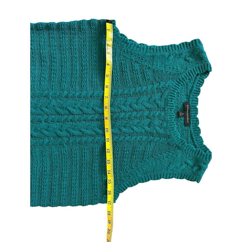 Women's Teal Cable Knit Sweater - Picture 6 of 7